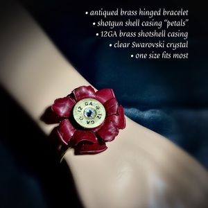 SOLD 12GA brass shotgun shell hinged handmade bracelet